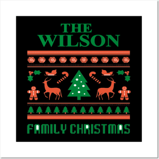 Family Christmas - Groovy Christmas WILSON family, Family Christmas T-shirt, Pjama T-shirt Posters and Art